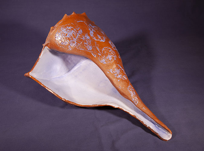 Embroidered seashell