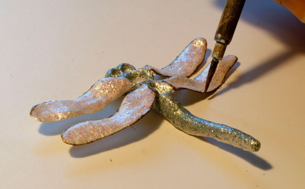 Paper mache mask - fairy and dragonfly