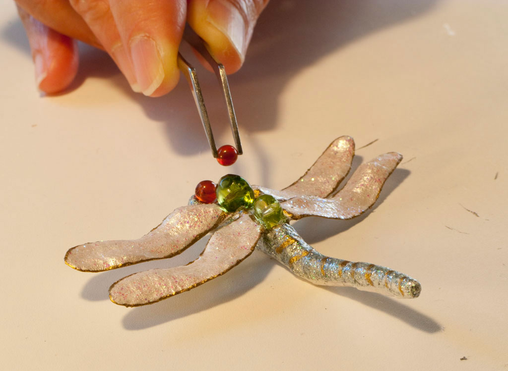 Paper mache mask - fairy and dragonfly