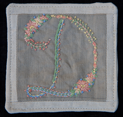 Embroidered coaster